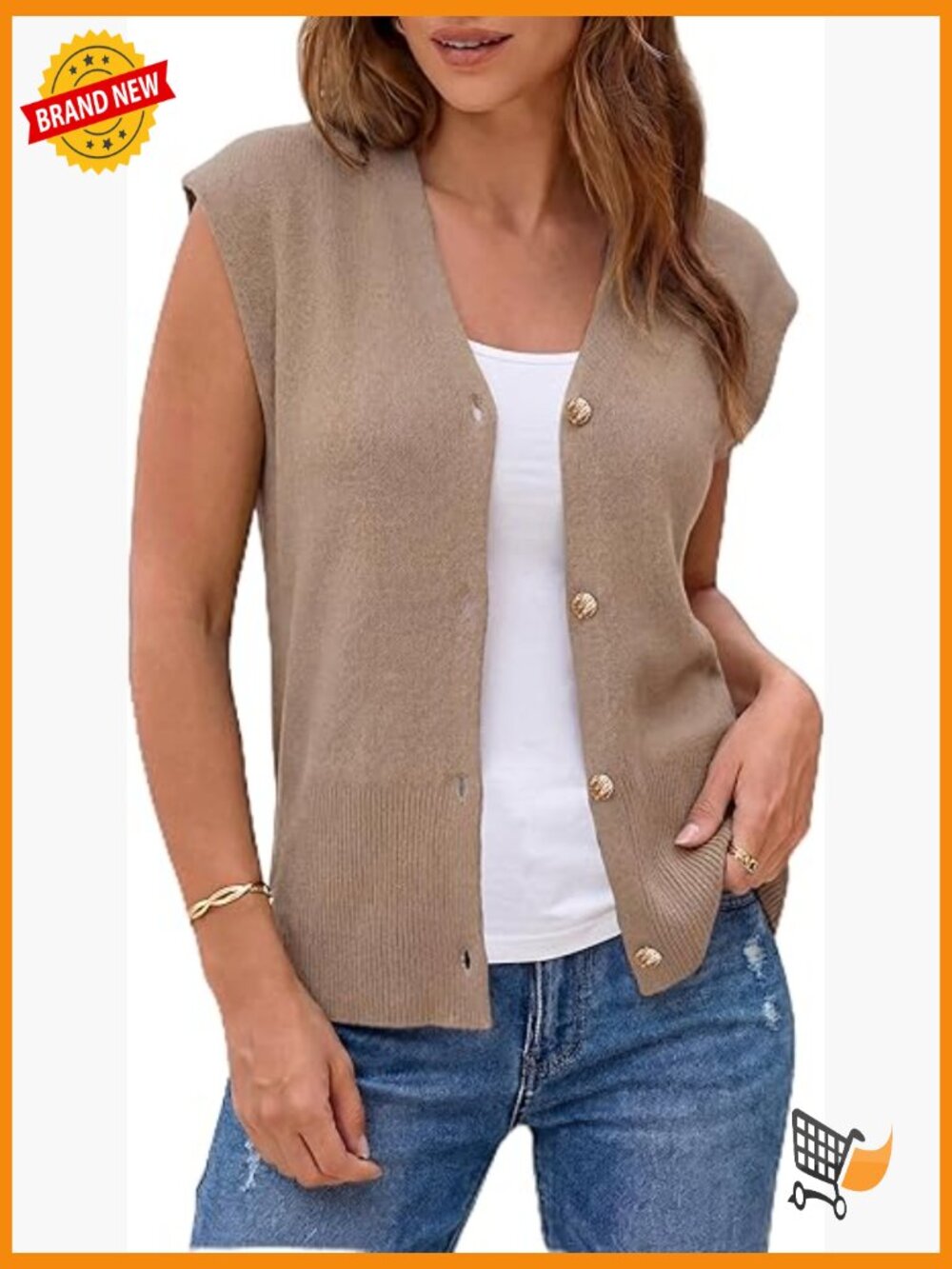 Wool Blend Sleeveless V-Neck Sweater Vest Button Down Cardigan Lightweight